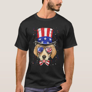 Camiseta 4 de julho Patriótico Labrador Retriever USA Ameri