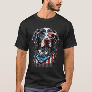 Camiseta 4 De Julho, Patriótico Ponteiro Alemão Curto D