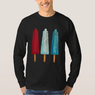 Camiseta 4 De Julho Picolé Vermelho Branco Azul Americano F