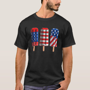 Camiseta 4 De Julho Picolé Vermelho Branco Blue American Fl
