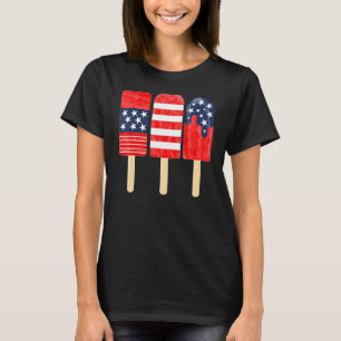 Camiseta 4 De Julho Picolé Vermelho Branco Blue American Fl