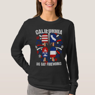 Camiseta 4 De Julho Popsicle California Patriotic Firework