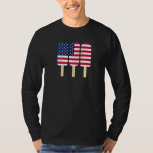 Camiseta 4 De Julho Popsicle Patriotic American Flag Memor
