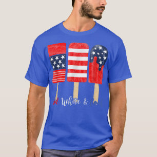 Camiseta 4 de julho Popsicle Red White e Legal Bandeira Ame