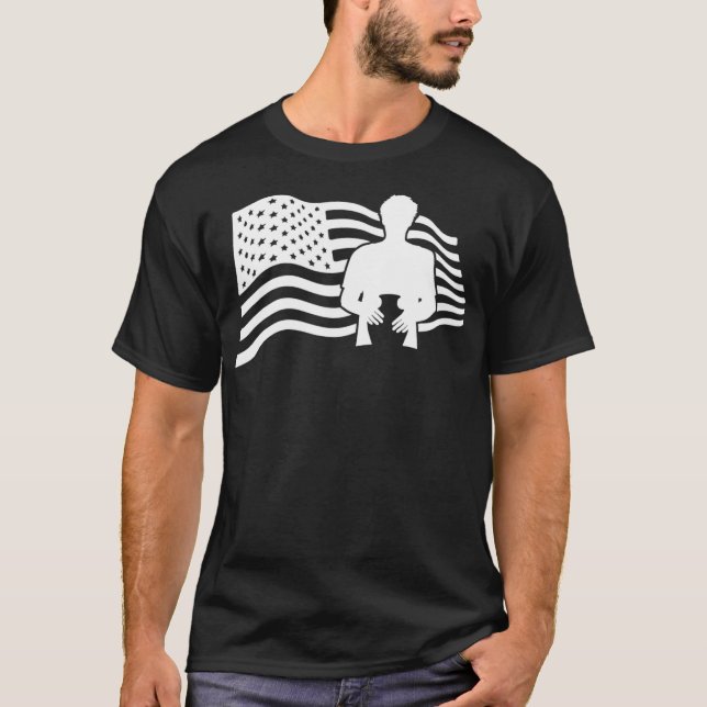 Camiseta 4 de julho Pottery US Flag julho (Frente)