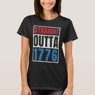 Camiseta 4 De Julho Reto De 1776 Vermelho Branco Azul Para