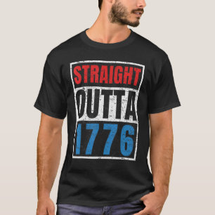 Camiseta 4 De Julho Reto De 1776 Vermelho Branco Azul Para