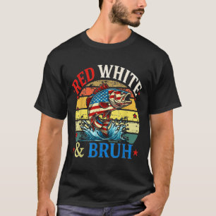 Camiseta 4 De Julho Retro Pesca Red White & Bruh Ame
