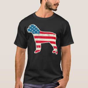 Camiseta 4 de julho Rottweiler American Flag Dog USA