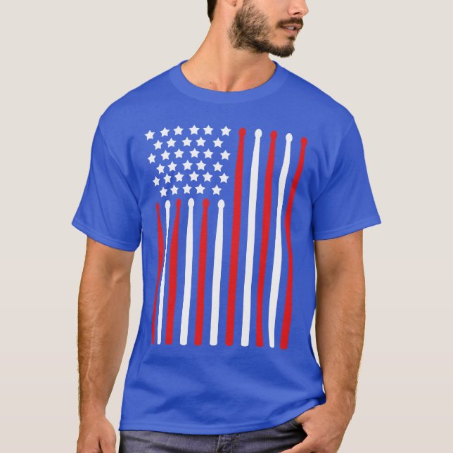 Camiseta 4 de Julho S Bandeira Instrumento de Percussão Dum (Frente)