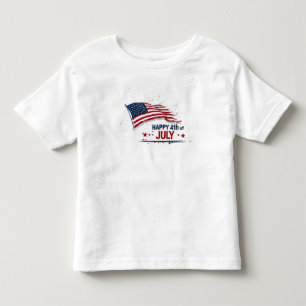 Camiseta 4 de Julho - Salpico Artístico da Bandeira dos EUA