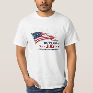 Camiseta 4 de Julho - Salpico de Pintura Artística da Bande