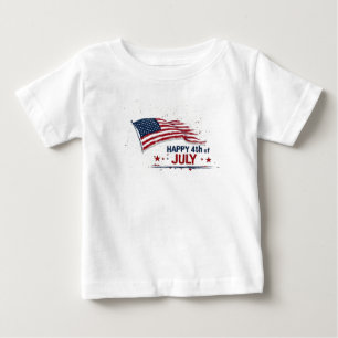Camiseta 4 de Julho - Salpico de Pintura Artística da Bande