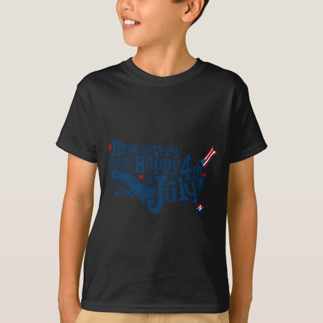Camiseta 4 De Julho Seguro E Feliz (Frente)