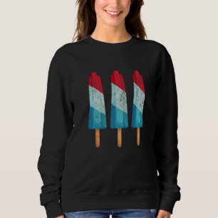 Camiseta 4 De Julho Sorvete Azul Azul- Vermelho-Branco