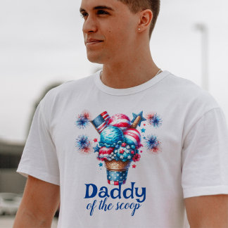 Camiseta 4 de julho Sorvete Gênero Revela Pai