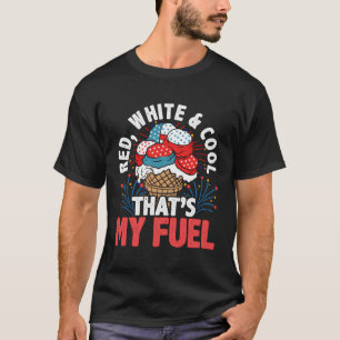 Camiseta 4 De Julho Sorvete Vermelho Branco Legal Patriótic