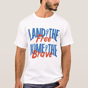 Camiseta 4 de julho - terra de gente livre lar dos bravos