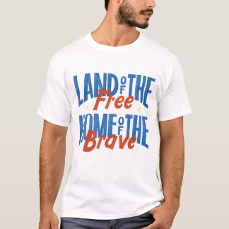 Camiseta 4 de julho - terra de gente livre lar dos bravos
