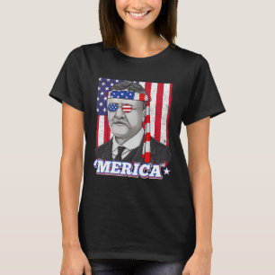 Camiseta 4 De Julho Theodore Roosevelt Merica Patriótica EU