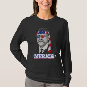 Camiseta 4 De Julho Theodore Roosevelt Patriótica Merica