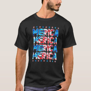 Camiseta 4 De Julho Tie Dye Merica Tie Tyed Men Mulheres Ad