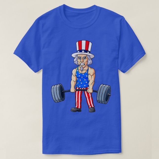 Camiseta 4 De Julho Tio Sam Weising Engraçado (Frente do Design)