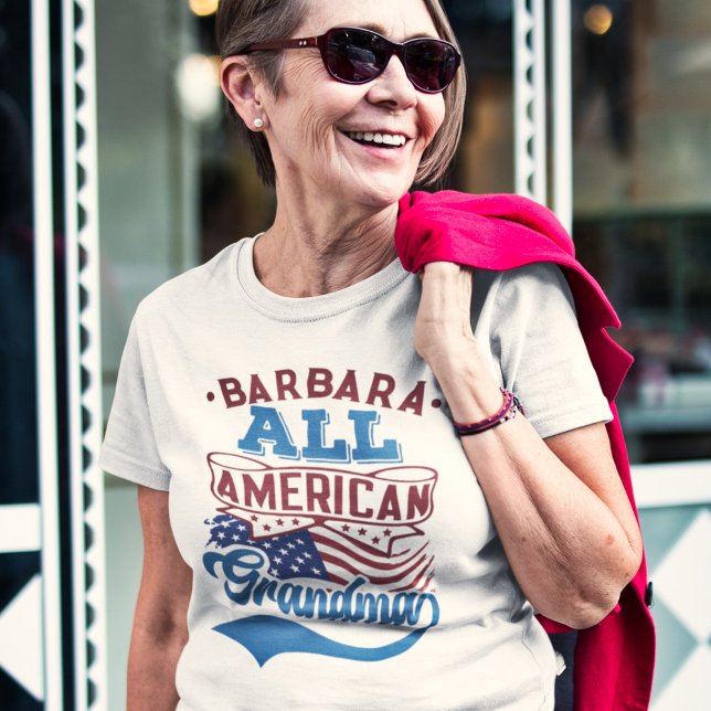 Camiseta 4 de julho Toda família patriótica de avó american (Criador carregado)