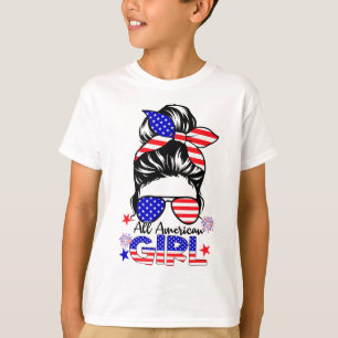 Camiseta 4 De Julho, Todas As Meninas Americanas Mensageira