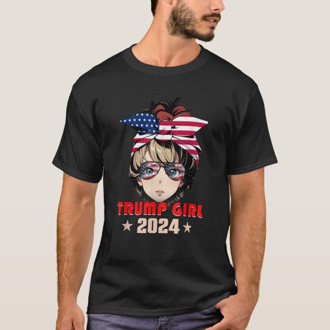 Camiseta 4 De Julho Trump 45 47 Trump Girl 2024 T Shirt (Frente)