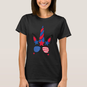 Camiseta 4 De Julho, Unicorn American Flag Patriotic