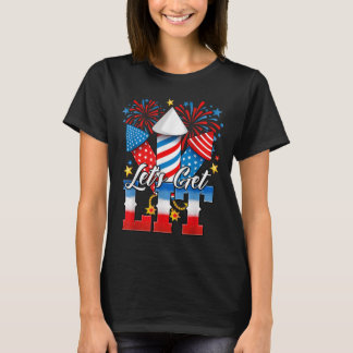Camiseta 4 De Julho Vamos Ficar Iluminados Fogos De Artifíc