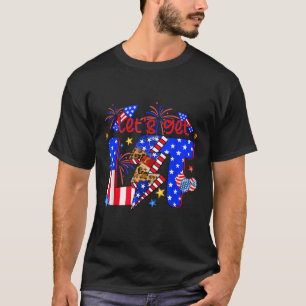 Camiseta 4 De Julho Vamos Ficar Lit Fogos De Artifício Patr