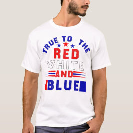 Camiseta 4 de julho, Verdadeiro para o Branco Vermelho e Az