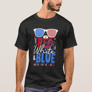 Camiseta 4 De Julho Vermelho Azul Azul-Pacu Enfermeira Patr