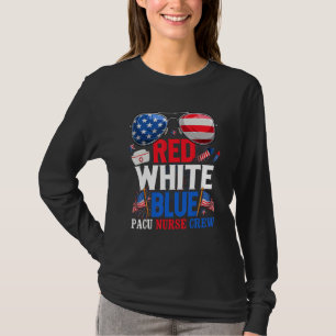 Camiseta 4 De Julho Vermelho Azul Azul-Pacu Enfermeira Patr