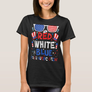 Camiseta 4 De Julho Vermelho Azul PACU Enfermeiro Patriota