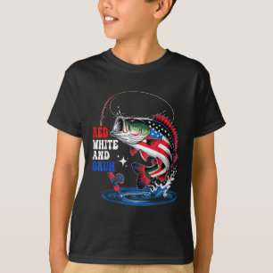 Camiseta 4 De Julho Vermelho Branco E Menino Bruh Pescaria