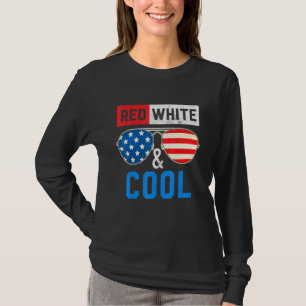 Camiseta 4 De Julho Vermelho Branco E Óculos De Sol Legal M