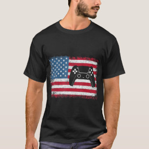 Camiseta 4 de julho Vídeo Game Gamer Kids Men USA