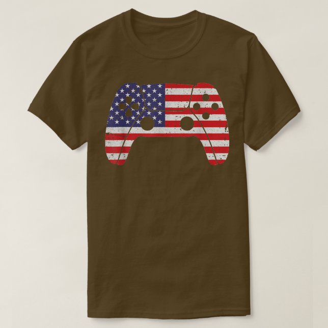 Camiseta 4 de julho Vídeo Game Gamer Kids Men USA  (Frente do Design)