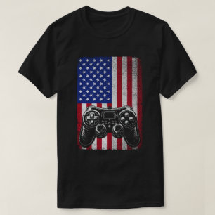 Camiseta 4 de julho Video Game Gamer USA American Flag