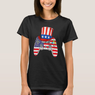 Camiseta 4 de julho Vídeo Jogo American Flag Tio Sam Gam