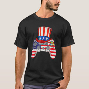 Camiseta 4 de julho Vídeo Jogo American Flag Tio Sam Gam