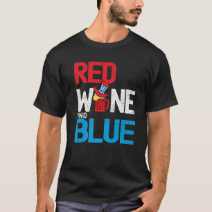 Camiseta 4 De Julho Vinho Vermelho Patriótico Engraçado