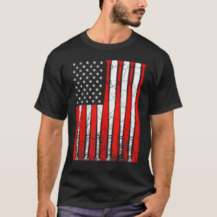 Camiseta 4 de julho Vintage American Flag Pai Pap