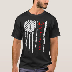 Camiseta 4 de julho Vintage American Flag Usa Men Women Ki