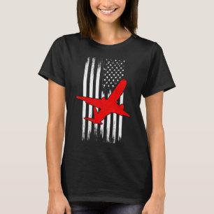 Camiseta 4 de julho Vintage EUA Flag American Aircraft Mech