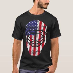 Camiseta 4 de julho Vintage Hockey Goalie Mask American Fl