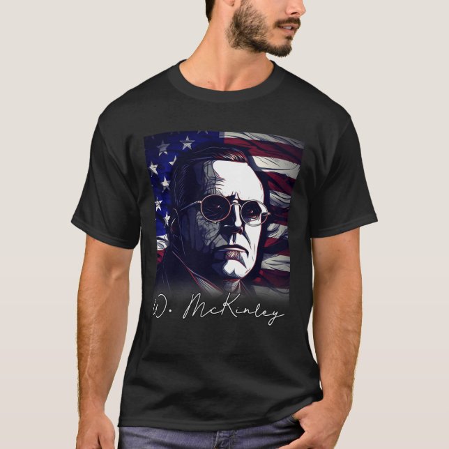 Camiseta 4 de julho William McKinley Presidente dos EUA Fla (Frente)